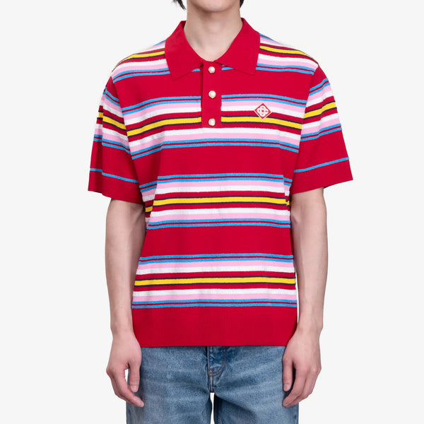 Casablanca Paris Mens Oversized Stripe Polo in Multi