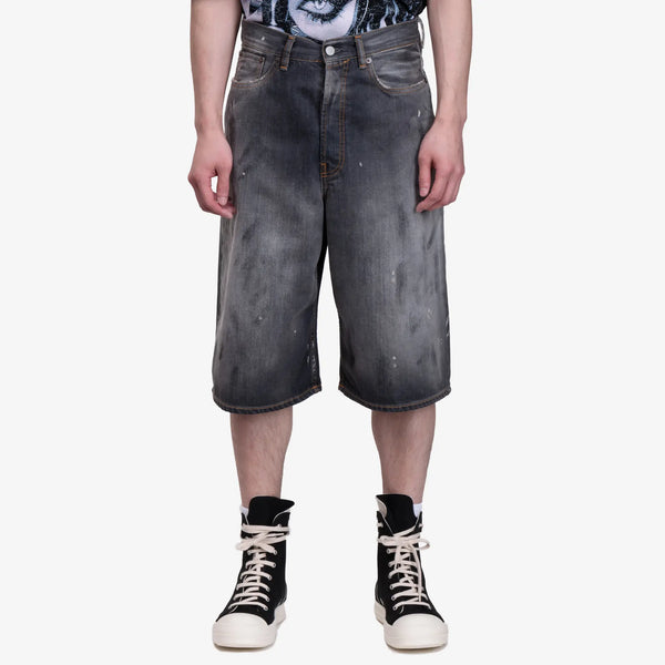 Acne Studios Mens Loose Fit Denim Shorts in Black