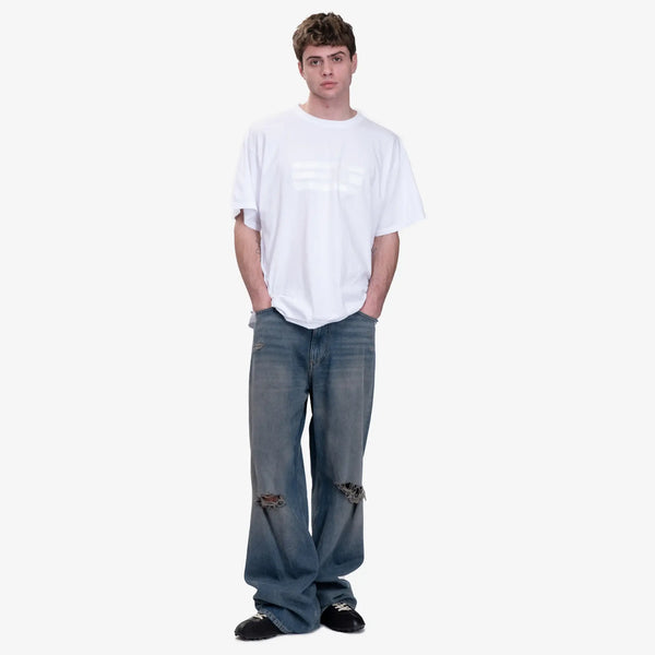 Maison Margiela MM6 Mens Smear Logo T-Shirt in White