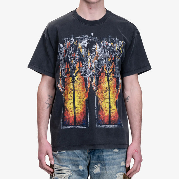 Who Decides War Mens Ember Chapel T-Shirt in Coal