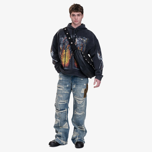 Thug Club - Mens Dragon Messenger Bag in Black