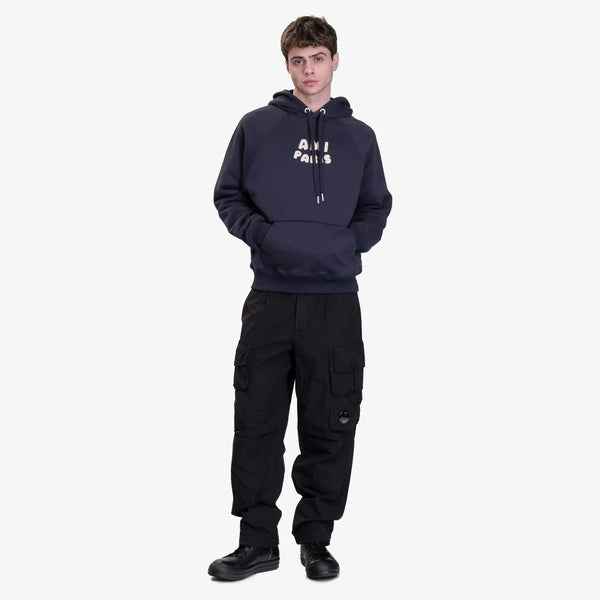 Ami Paris Mens Ami Paris Patch Hoody in Navy