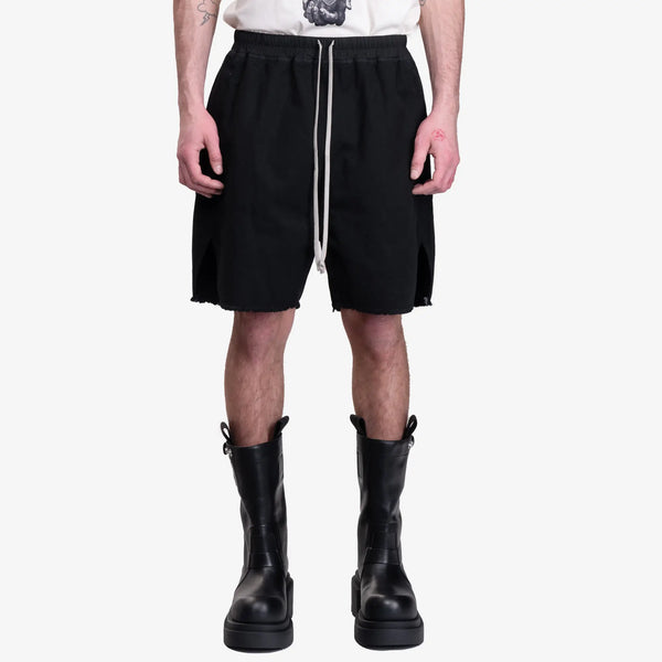 Rick Owens DRKSHDW Mens Long Butt Zipper Boxer Shorts in Black