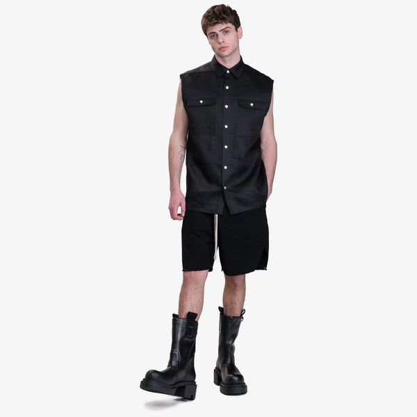 Rick Owens Mens Sleeveless Jumbo Outershirt in Black
