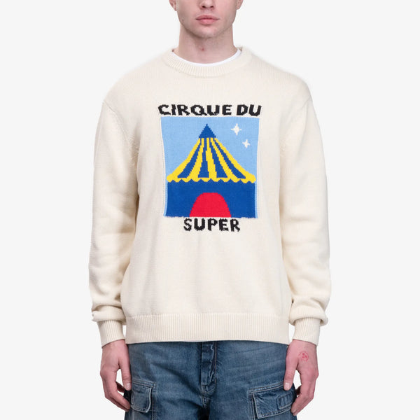Kidsuper Mens Cirque du Super Sweater in Cream