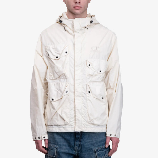 C.P. Company Mens Flat Nylon Goggle Jacket in Pistachio Shell