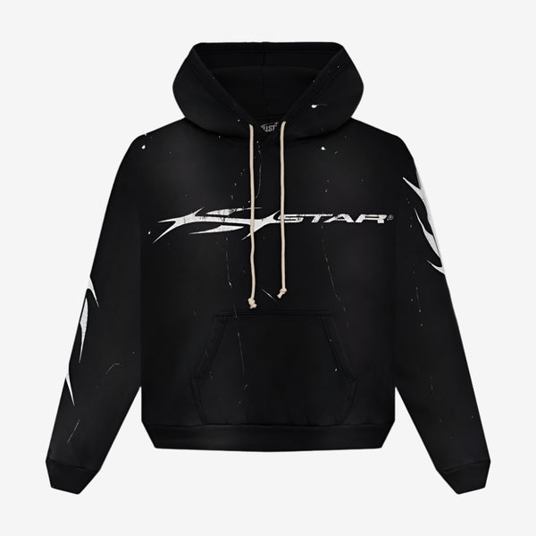 Capsule 11 - HELLSTAR Mens Flame Hoodie in Black