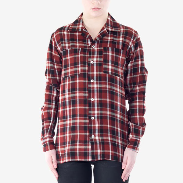 Palm Angels Mens Palm Angels Check Pijama Shirt in Red