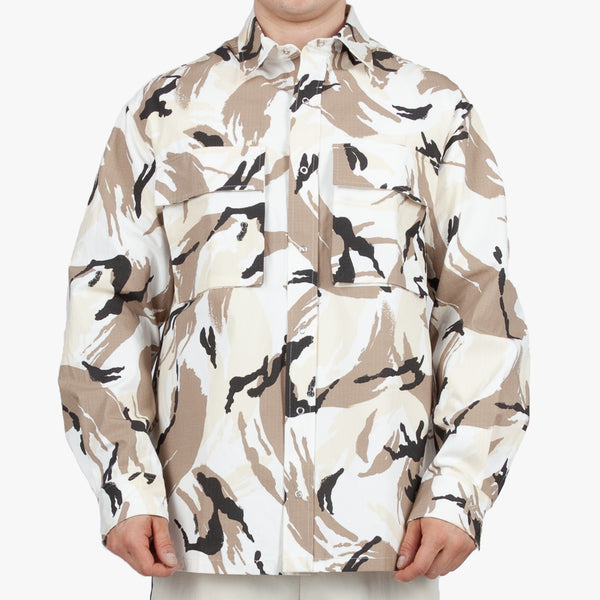 KENZO Mens Tropic Camouflage Overshirt in Off White