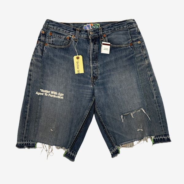 Better with Age Mens Monroe Triple Wide Denim Shorts in Indigo