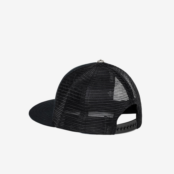 Chrome Hearts CH Triple Cross Patch Trucker Cap in Black