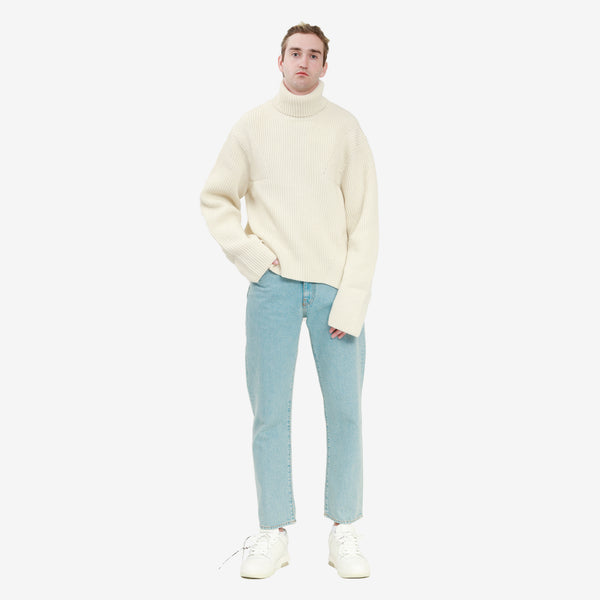 AMBUSH Mens Rib Knit Turtleneck in Tofu